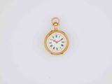 an image of a gold pocket watch with roman numerals on the face