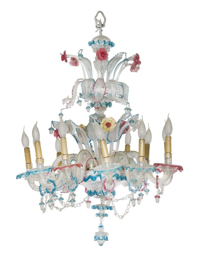 LUSTRE EN VERRE POLYCHROME