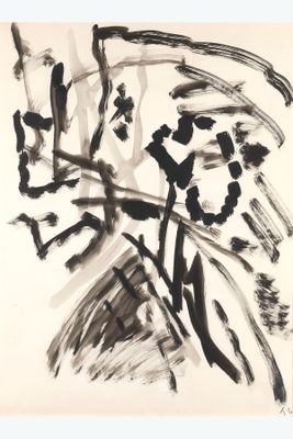 a black and white drawing of flowers in a vase