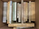 a box full of books that are sitting on a table