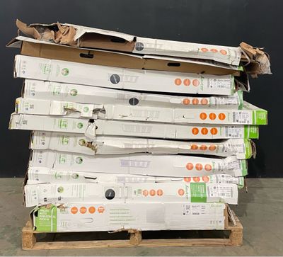 several boxes stacked on top of each other on a pallet