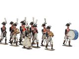 the figurines of soldiers are dressed in uniforms of different colors