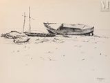 deux bateaux échoués sur le sable