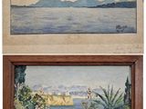 deux tableaux représentant un paysage et un tableau représentant un lac