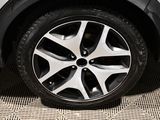 a close up of a tire on a car