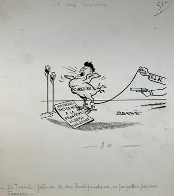 dessin représentant un personnage de bande dessinée tirant une pancarte à l'aide d'une corde