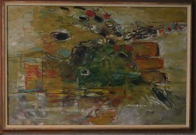 NEGURO Abstraction, huile sur toile signée en bas à droite.