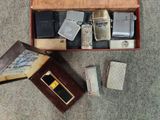 a box of lighters and lighters sitting on the floor