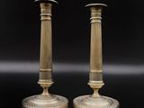 paire de chandeliers anciens en laiton