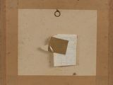 an old picture of a piece of paper with a piece of paper attached to it