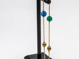 gros plan d'une paire de boucles d'oreilles sur un support