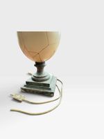Pied de lampe en bois peint à l'imitation du marbre et céram… (photo 2)