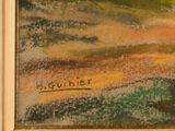 an image of a painting of a man riding a horse in a field