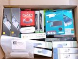 a box full of electronic items that are in it