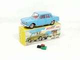 a blue toy car sitting on top of a box