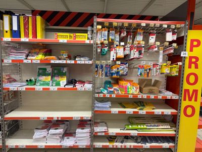 de nombreux articles à vendre sur les étagères du magasin