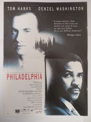 l'affiche du film « Philadelphia », avec Tom Hanks et Denzel Washington