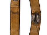 an image of a pair of leather suspends with metal buckles