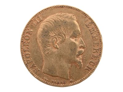 Pièce de 20 francs or Napoléon III tête nue, 1855. Petites u… - Photo 1