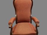 an old chair with a red upholstered upholstered upholstered upholstered upholstered