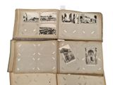 several old photos of people and animals are displayed in an open book
