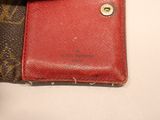 louis vuitton red wallet with gold hardware