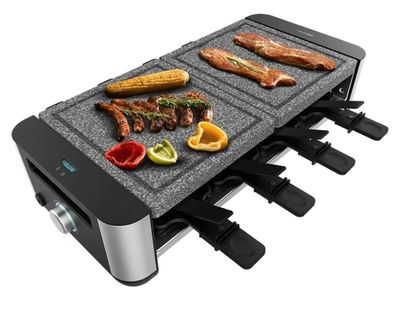 Cecotec Raclette Cheese&Grill 16000 Inox AllStone, 8 personn…