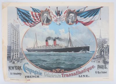 une vieille carte postale représentant un grand navire sur l'eau