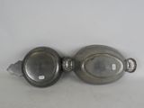 pair of antique silver plated sugar and butter dishes