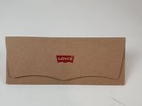 a close up of a brown envelope with a red levi ' s logo on it