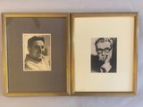 deux photos encadrées représentant un homme et une femme portant des lunettes