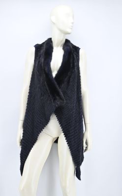 HOTEL PARTICULIER - Gilet asymétrique en lainage marine et b…
