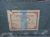 a sign on the side of a green box