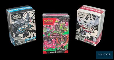 Cette image présente trois types différents de cartes à collectionner Pokémon.