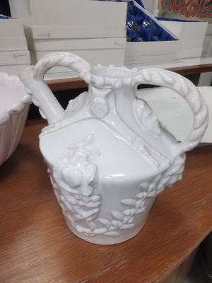 Emile Tessier Pichet en faïence de type malicorne