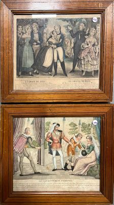 Lot de deux impressions représentant : "le consentement part…