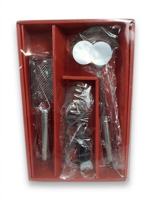 a red box with a set of tools in it