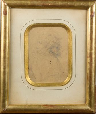an old picture of a man with a beard in a gold frame