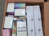 a cardboard box with many different items inside of it