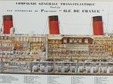 a drawing of a steam ship on display in a museum
