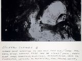an image of a black and white drawing of a man ' s face