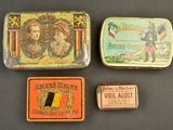 three tins of various types of tins on a table