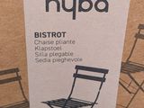 a tag that says huba on the back of a chair
