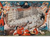 an image of a picture of a painting of a military scene