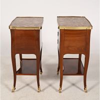 DUBUT. PAIRE DE TABLES DE SALON LOUIS XV en acajou massif à … (photo 4)