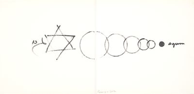 a black and white drawing of a number of circles