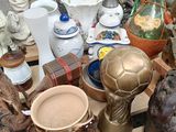 a table with a lot of different items on it