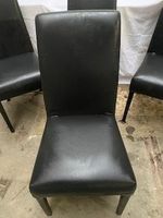 Lot de 4 chaises contemporaines en simili cuir noir, à dossi… (photo 2)