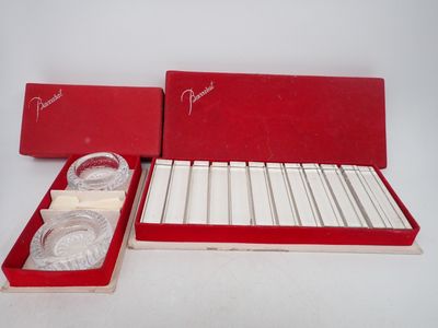 Coffret 10 Portes-Couteaux BACCARAT - Cristal Transparent Brillant - Vintage - Occasion