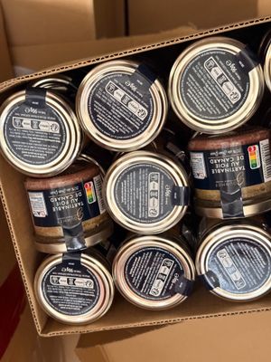 Lot de 45 pots de tartinable au foie de canard Gourmet, date…